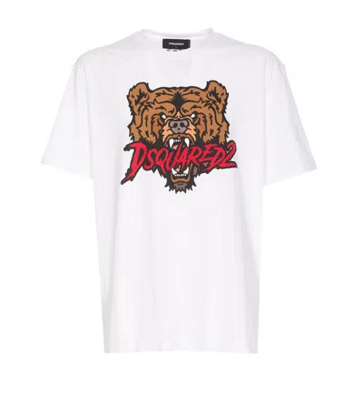 Shop Dsquared2 Bear Cool Fit T-shirt In Bianco