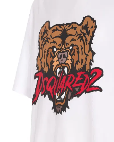 Shop Dsquared2 Bear Cool Fit T-shirt In Bianco