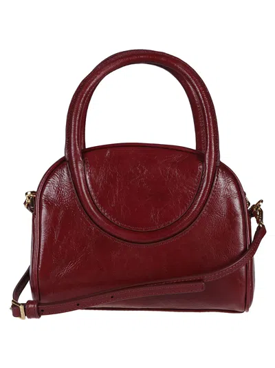 Shop Staud Maude Mini Bowler Bag In Pnt Pinot