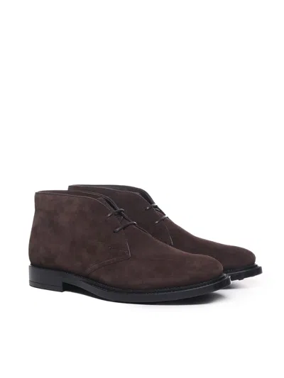 Shop Tod's Desert Boots In Marrone