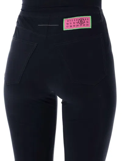 Shop Mm6 Maison Margiela Skinny Trousers In Nero