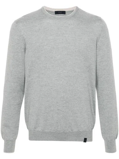 Shop Fay Grey Virgin Wool Sweater In Grigio Chiaro