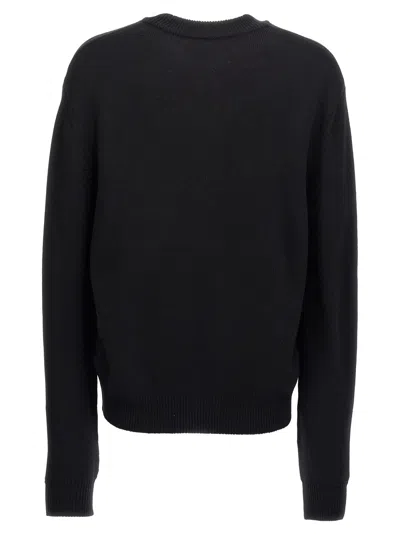 Balmain Virgin Wool Kiss Sweater With Lips Motif In Noir/rouge