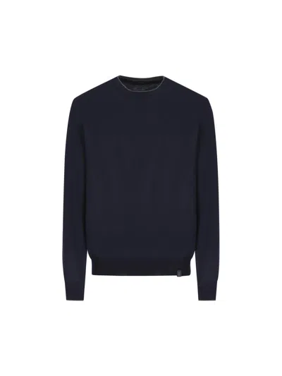 Shop Fay Round-neck Crewneck Jumper In Blu