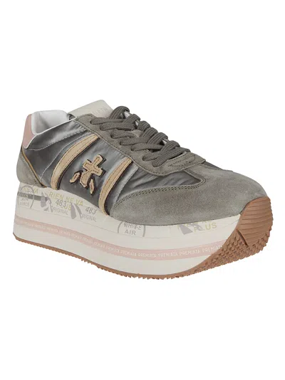 Shop Premiata Beth Sneakers In Olive/rosa