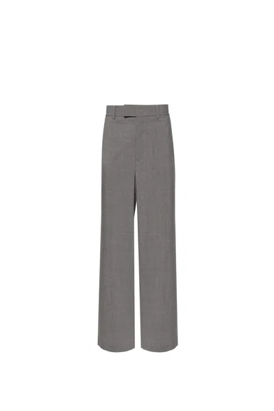Msgm Logo-patch Trousers In Grigio