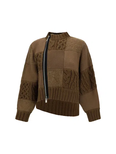 Sacai Patchwork Blouse In 651 Beige