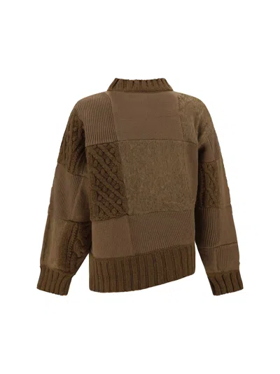 Sacai Patchwork Blouse In 651 Beige