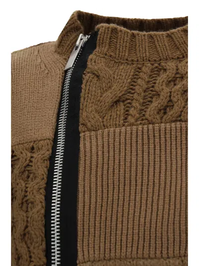 Sacai Patchwork Blouse In 651 Beige