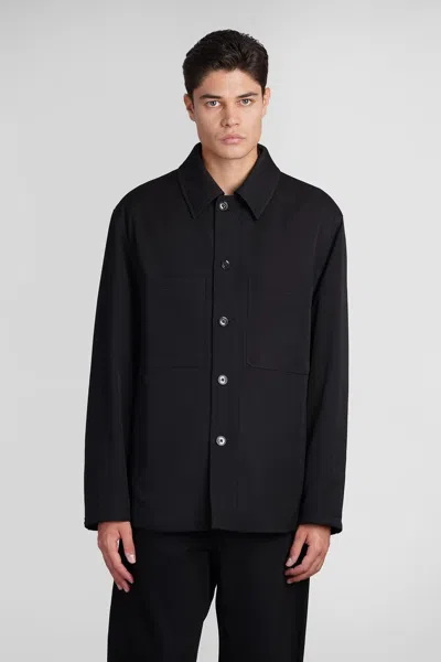 Shop Lemaire Shirt In Black Cotton In Bk999 Black