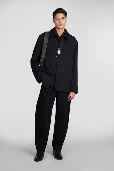 Shop Lemaire Shirt In Black Cotton In Bk999 Black