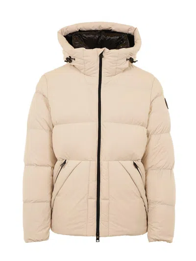 Shop Woolrich Sierra Supreme Hooded Down Jacket In Sand Rock