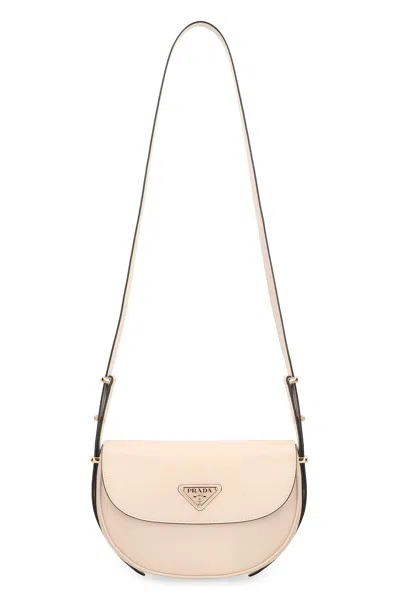 Shop Prada Arqué Leather Shoulder Bag