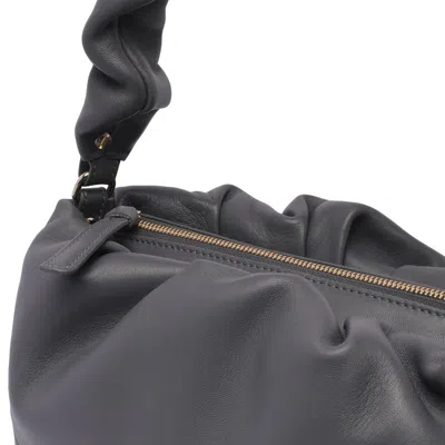 Shop Zanellato Ruched-handle Zipped Shoulder Bag In Grigio