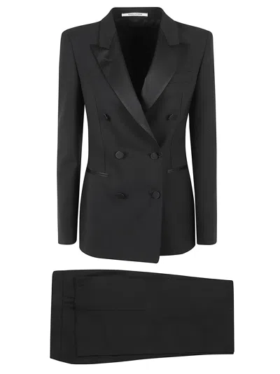 Tagliatore Tailored Black Blazer With Double-breasted Design And Structured Lapel