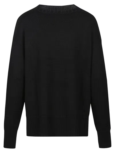 Shop Drumohr Boxy Boyfriend Sweater In Nero