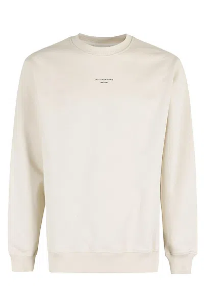 Shop Drôle De Monsieur Slogan Printed Crewneck Sweatshirt In Mastic