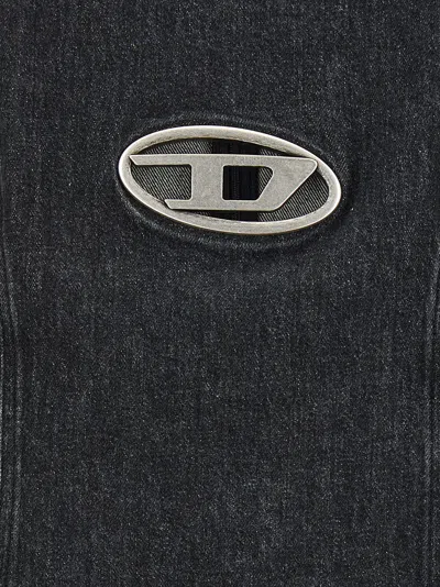 Diesel De-ferriz Logo Mini Dress In Black