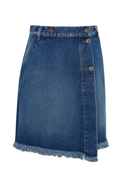 Shop Weekend Max Mara Stadio Mini Skirt In Denim In Blu