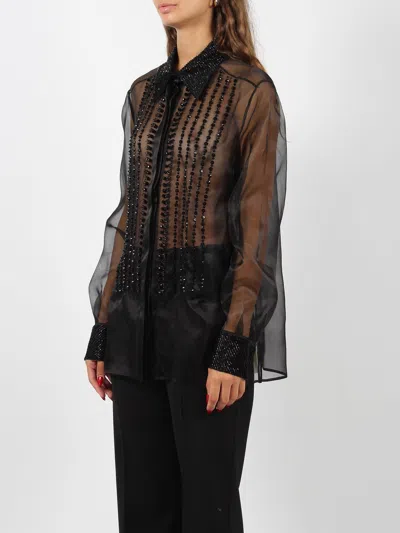 Shop Alberta Ferretti Embroidery Shirt In Black