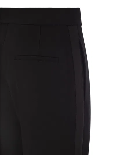 Shop Max Mara Pleated Straight Leg Trousers In Nero