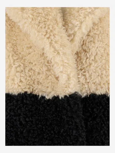 Stand Studio Black & Off-white Jubel Faux-shearling Jacket In Black Cream