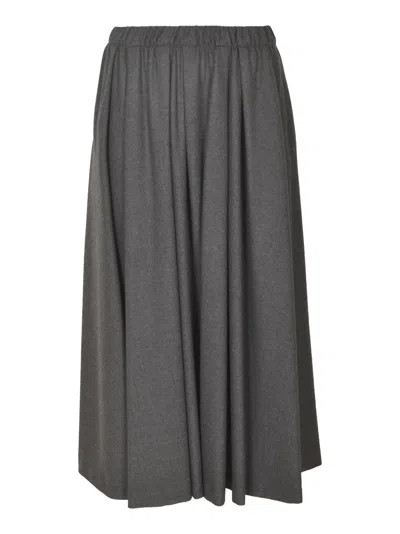 Kiltie Elastic Waist Plain Skirt In Grigio