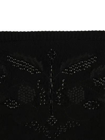 Shop Max Mara Embroidered Lingerie Top In Nero