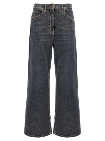 Etro Stretch Denim Baggy Fit Jeans In Multi