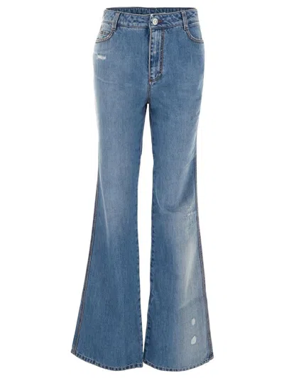 Shop Ermanno Scervino Boot Cut Jeans In Azzurro