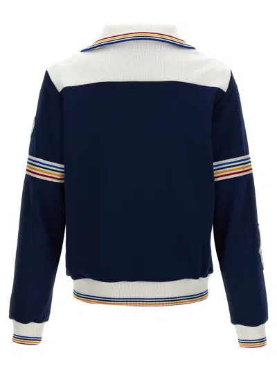 Shop Casablanca Mens Varsity Sweatshirt In Blu