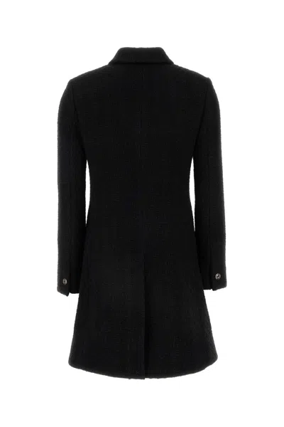 Shop Gucci Black Tweed Coat