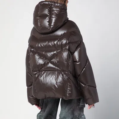 Khrisjoy Iconic Milano Down Jacket In Shiny Nylon In Beige