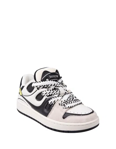 Shop Barrow White And Black Ollie Sneakers In Off White-nero/black