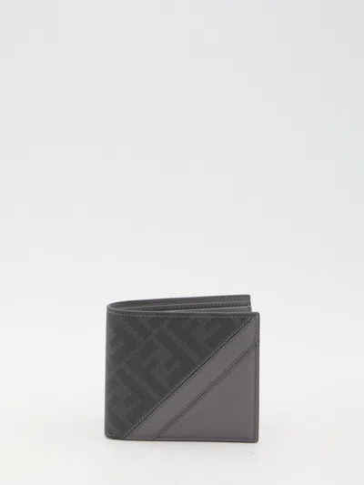 Shop Fendi Diagonal Wallet In Acciaio Palladio