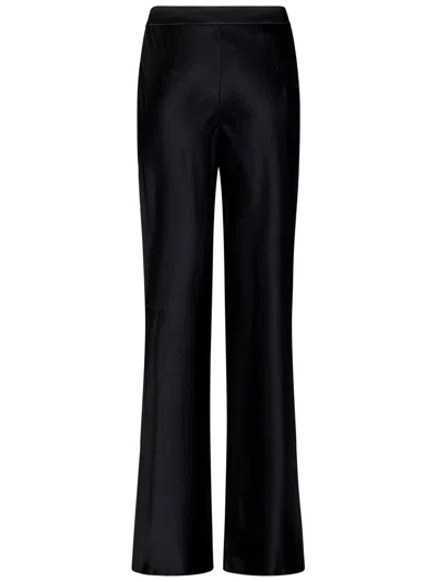 Shop Alberta Ferretti Zipped Satin Pants In Nero