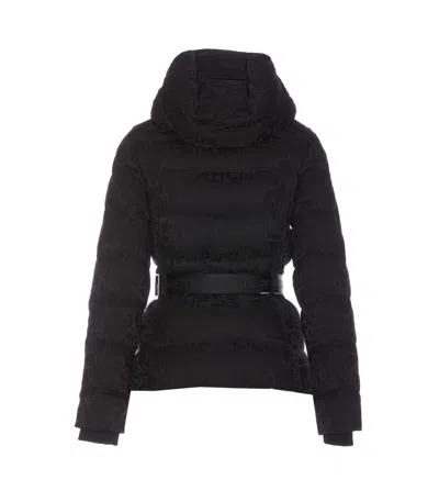 Shop Elisabetta Franchi Jacquard Short Down Jacket In Black