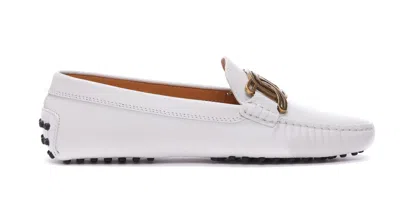 Shop Tod's Kate Gommino Loafers In Bianco