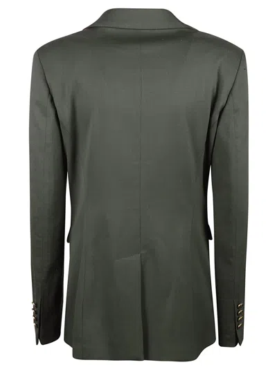 Shop Etro Rear Slit Regular Slim Blazer In Verde Scuro