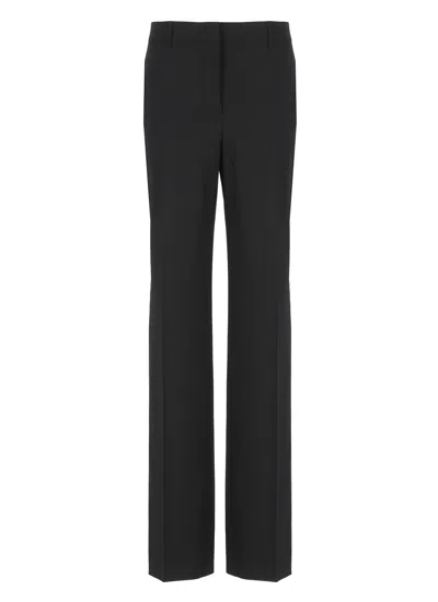 Shop Alberta Ferretti Wool Trousers In Nero