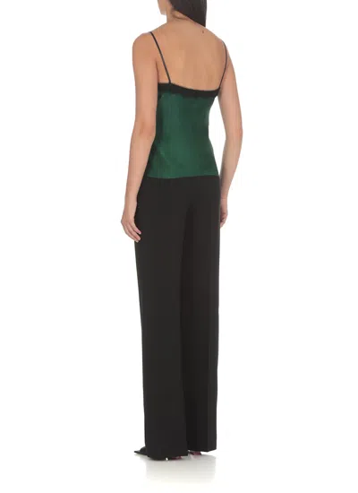 Shop Alberta Ferretti Wool Trousers In Nero