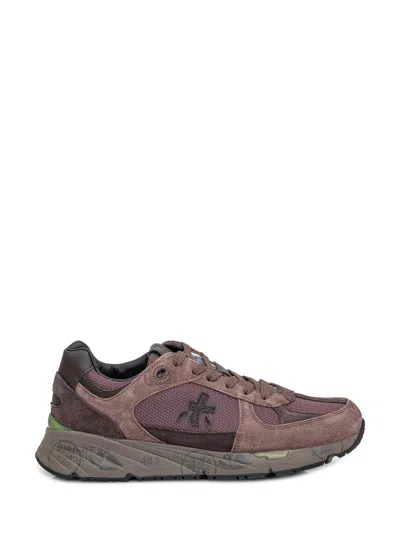 Shop Premiata Sneaker Con Logo In Brown