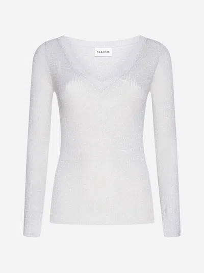 Shop P.a.r.o.s.h Loulux V-neck Sweater In Fantasia Panna