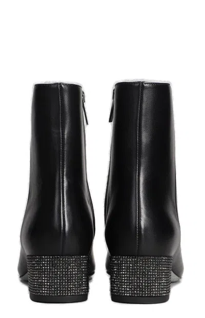 Shop René Caovilla Bonnie Low Heeled Ankle Boots In Black