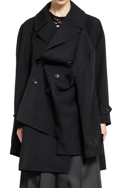 Comme Des Garçons Asymmetric Sleeve Double-breasted Suit In Black