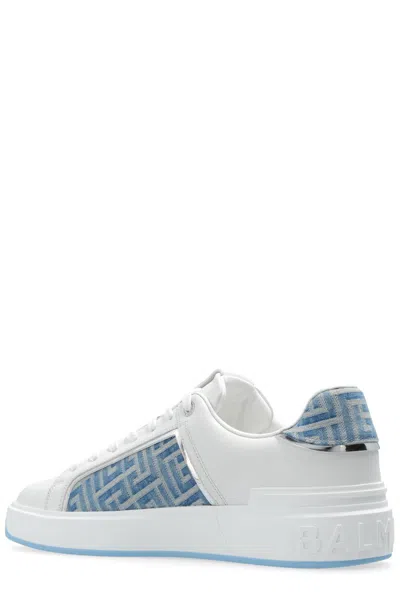 Shop Balmain B-court Low-top Sneakers In White