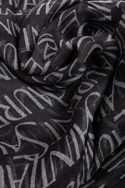 Shop Saint Laurent Large Square Scarf In Black