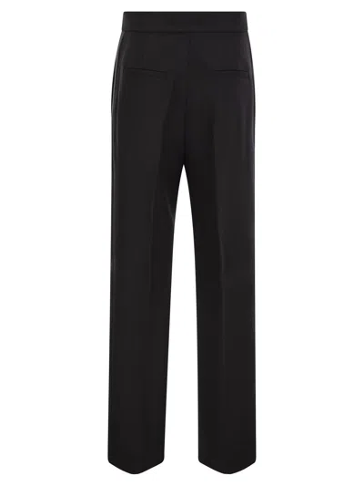 Shop Max Mara Pleated Straight Leg Trousers In Black