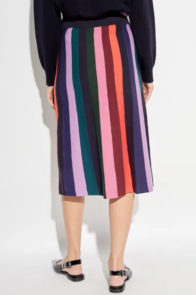 Shop Paul Smith Ps Striped Skirt In Blue