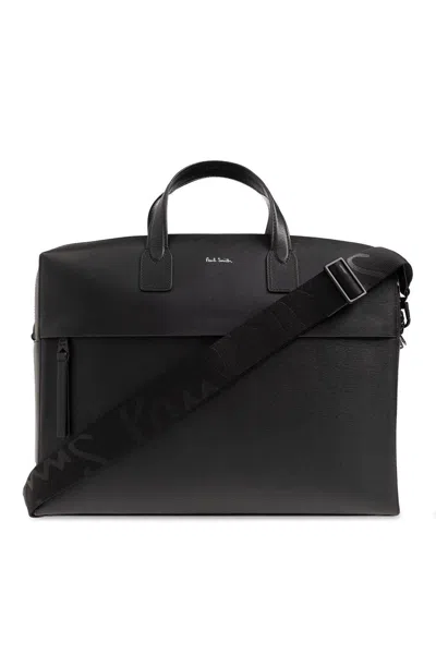 Shop Paul Smith Leather Briefcase In Black